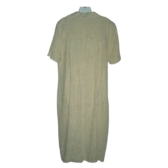 Vintage 80's Positive Influence Dress Linen Duster Tribal Boho Grandmother Plus - Picture 8 of 14